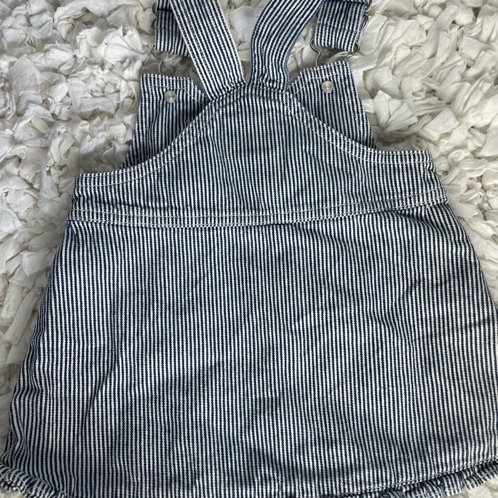 Sprockets Baby Jean Bibs Dress Striped Butterfly 3 6 Months Vintage - Picture 5 of 7